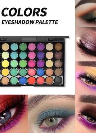 40 Colors Ultimate Eyeshadow Palette Matte & Shimmer Finishes Earth Tones Long-Lasting Smudge Proof Makeup Kit Korea Cosmetics