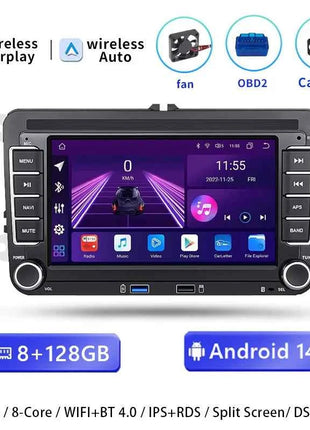 Wireless Carplay Android 14 Auto Radio for Volkswagen VW Passat B6 B7 CC T5 Tiguan Touran POLO GOLF 56 Multimedia GPS NaviScreen