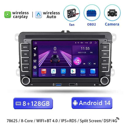 Wireless Carplay Android 14 Auto Radio for Volkswagen VW Passat B6 B7 CC T5 Tiguan Touran POLO GOLF 56 Multimedia GPS NaviScreen