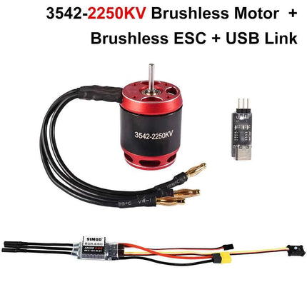 9IMOD RC Brushless Combo AM32 80A ESC 3542 1850KV/2250KV Brushless Motor Gearbox for Axial SCX10 RC Crawler Car Upgrades Parts