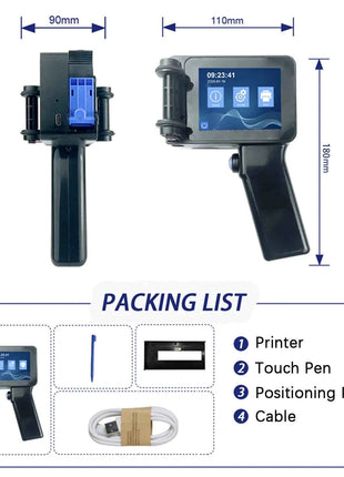 EURANNIT E14 Portable Handheld Inkjet Printer Non-encrypted Mini Printer Text QR Barcode Image Logo Date Coding Machine