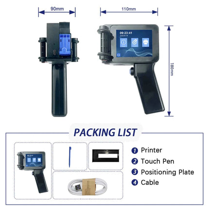 EURANNIT E14 Portable Handheld Inkjet Printer Non-encrypted Mini Printer Text QR Barcode Image Logo Date Coding Machine