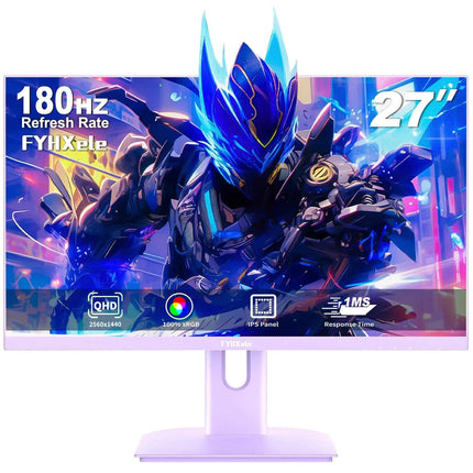 FYHXele 27"2K Borderless Gaming office displays Freesync 180HZ IPS Response time 1ms VESA Low Blue Light&Flicker-Free Monitor