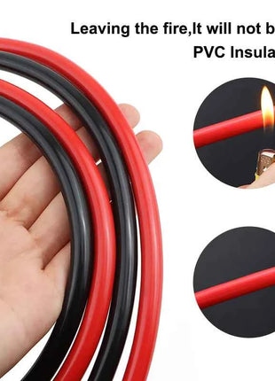 Cavo per Inverter Batteria 8AWG 6AWG 4AWG, Cavo in Rame Puro Intrecciato per Energia Solare, UPS, Connessione Auto con Terminali a Capocorda M8