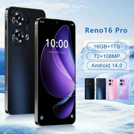 2026 Reno 16 Pro di Alta Qualità, Originale, Intelligente, 4G 5G, Dual SIM, Dual Standby, Versione Globale, Batteria da 7800mAh