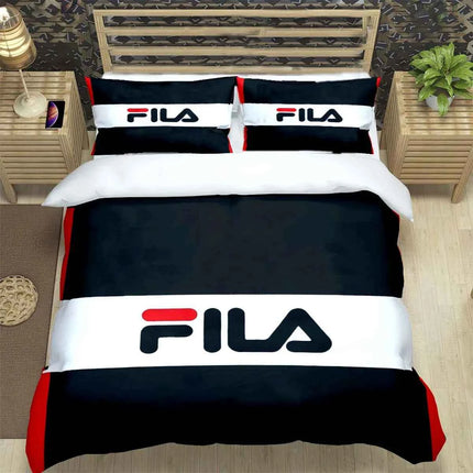 Hot Logo Print Bedding Sets Bed Supplies Set  Comforter Set  Teens Girls Cartoon Twin Single Kid  F-Fila Luxury Gift