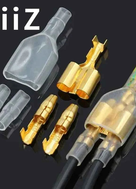 25 50sets 4.0mm bullet Crimp terminal car electrical wire connector diameter Female+Male+sheath Case Cold press terminal 1in2out
