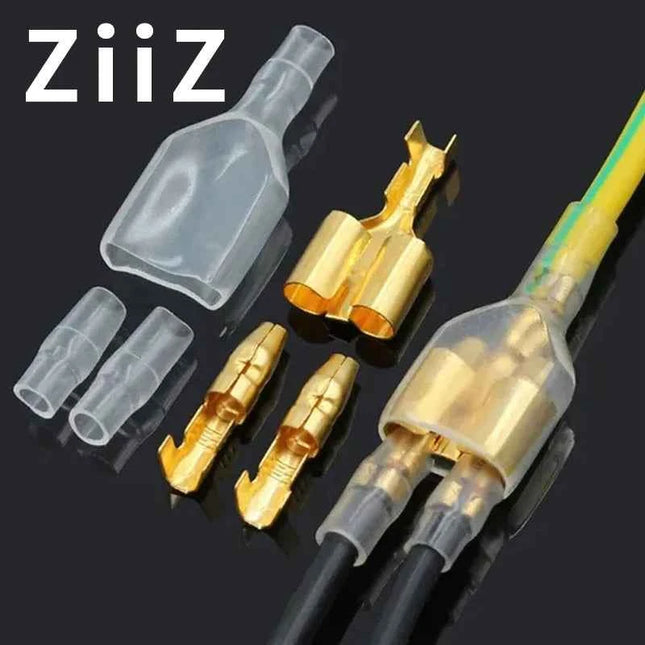 25 50sets 4.0mm bullet Crimp terminal car electrical wire connector diameter Female+Male+sheath Case Cold press terminal 1in2out