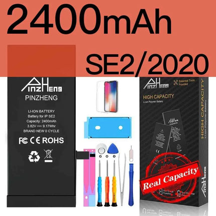 PINZHENG Real High Capacity Battery For iPhone 8 SE2020 6 6S 7 8Plus X Xs Max Xr Phone Replacement Batteries Warranty One Year