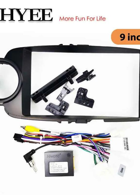 Adattatore per cablaggio CAN Bus Decodificatore Cruscotto Telaio del pannello per Toyota Yaris dal 2016 al 2018, per 2 DIN 9 "16 Pin Android Radio