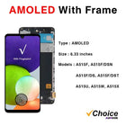 A51 Super AMOLED For Samsung A51 Screen LCD Display Digitizer Assembly Parts SM A515F A515U A515W A515X With Frame Touch Screen