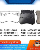 For Audi RS6 (C6/4F5 C7/4G5/4GD C6/4F2) RS7 (4GA/4GF) Front Brake Pads/Auto Parts -59078