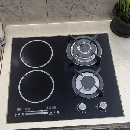 New Products Kitchen Appliances Glass Panel 4 Burners Gas Induction Combined Hob