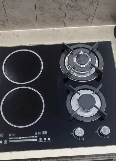 New Products Kitchen Appliances Glass Panel 4 Burners Gas Induction Combined Hob