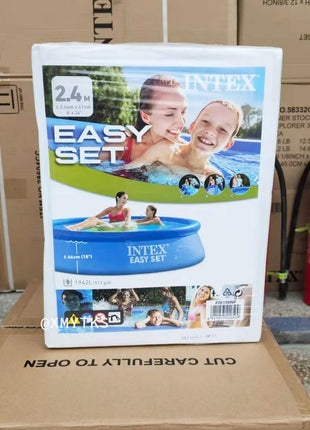 Piscina Gonfiabile per Famiglie Intex 28106 da Esterno 244x61cm, Piscina per Bambini con Bordo Rialzato da 8 Pollici