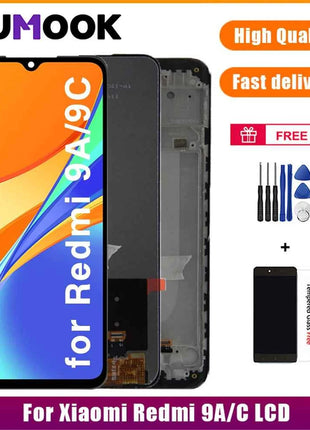 9A/9C IPS LCD per Redmi 9A/9C Display Touch Screen Digitizer Parti di Montaggio Per Xiaomi Redmi 9C/9A Con Telaio LCD