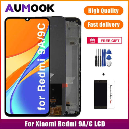 9A/9C IPS LCD per Redmi 9A/9C Display Touch Screen Digitizer Parti di Montaggio Per Xiaomi Redmi 9C/9A Con Telaio LCD