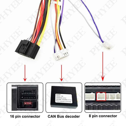 Adattatore per cablaggio Quadlock CAN Bus Box per auto Android Cavo connettore a 16 pin per VW Golf Mk5 MK6 Passat B6 B7 Leon Octavia 2