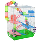 Pawut Cage for hamster and gerbil 5-stage, secure metal fence habitat with tunnels, wheel, house and lashers,