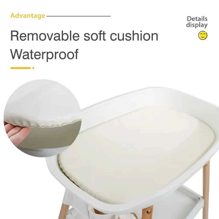 2 in 1 Baby Bath & Installation Safety Wooden Children Infant Diaper Changing Table with Free Changing Pad Included