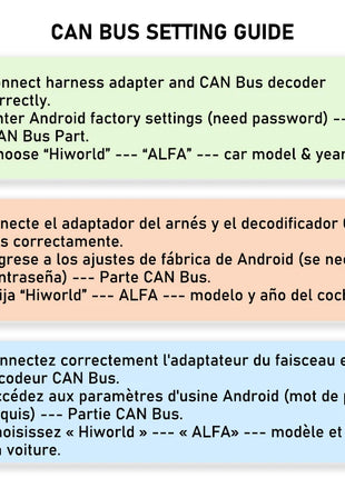Quadlock CAN Bus Decoder with 40 Pin Wiring Harness Adapter for Alfa 147 159 MiTo Giulietta 2010-2013, SWC Compatibility, 16 Pin Android Cable