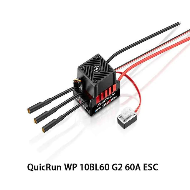 Hobbywing QuicRun WP 10BL60 G2 Waterproof Brushless ESC, Suitable For 1/10 Road Cars, Off-Road Vehicles, Short Trucks
