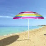 Ombrellone da Spiaggia, Diametro 240 cm con 8 Stecche in Fibra Vetro - Ombrello Mare con Sacca Tracolla - RIGHE MULTICOLOR
