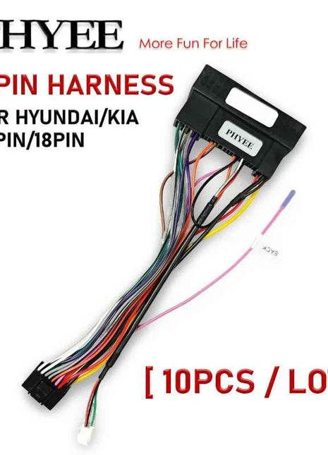 Adattatore Cablaggio 18 Pin/24 Pin per Hyundai HB20 Tucson Elantra Kia Sportage Ceed Rio, SWC, Cavo Android 16 Pin Plug&Play, 10 Pezzi/Lotto