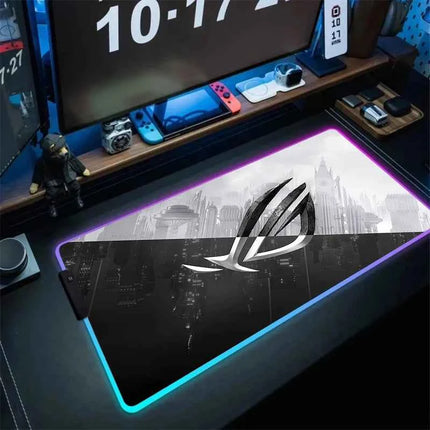 Black Mouse Pad Asus Rgb Gaming Mause Mat Anime Mats Gamer Rug Pc Xxl Cute Pads Large Game Keyboard Carpet Backlight Mousepad