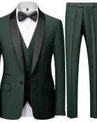 Abito Uomo 3 Pezzi Nero Slim Fit - Giacca, Pantalone e Gilet Cerimonia
