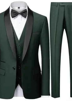 Abito Uomo 3 Pezzi Nero Slim Fit - Giacca, Pantalone e Gilet Cerimonia