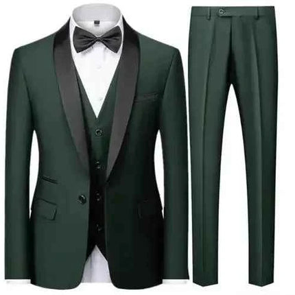 Abito Uomo 3 Pezzi Nero Slim Fit - Giacca, Pantalone e Gilet Cerimonia