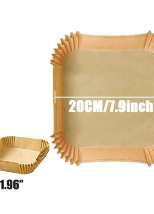 50/100PCS Large Air Fryer Disposable Paper Liner Square Non-stick Airfryer Parchment Baking Paper for Cooking Steaming Basket