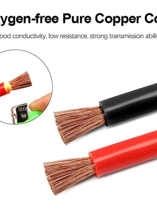Cavo per Inverter Batteria 8AWG 6AWG 4AWG, Cavo in Rame Puro Intrecciato per Energia Solare, UPS, Connessione Auto con Terminali a Capocorda M8