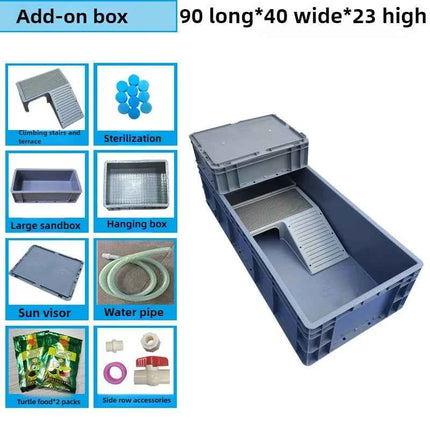 Turtle Tank with Drainage Drying Table Large Turtle Breeding Box Thickened Plastic Turtles Terrariums Turtles House Ecosystem