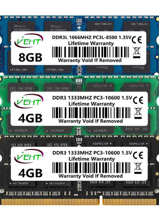 DDR3 DDR3L 2GB 4GB 8GB Laptop Memory Ram PC3 1.5V 8500 10600 12800 PC3L 1.35V 1066 1333 1600Mhz 204Pin Notebook Memories Ram