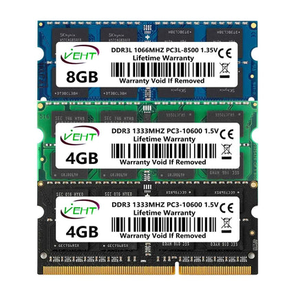 DDR3 DDR3L 2GB 4GB 8GB Laptop Memory Ram PC3 1.5V 8500 10600 12800 PC3L 1.35V 1066 1333 1600Mhz 204Pin Notebook Memories Ram