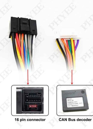 Adattatore per cablaggio con decodificatore CAN Bus, spina a 16 pin a Quadlock   Connettore femmina H-MTD, cavo Android per auto per BMW E39 E46