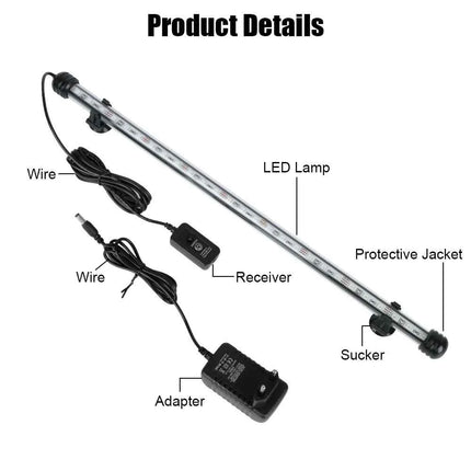 Fish Tank Light Bar 5050 RGB LED 28cm 48cm Waterproof Aquarium Submersible Lamp Remote Control 16 Kinds of Colors EU Plug