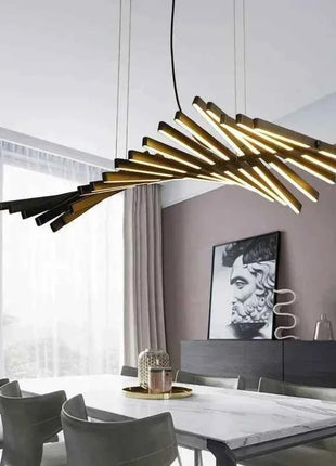 Lampadario moderno a soffitto a LED Creativo a lisca di pesce Soggiorno di lusso Luce Decorazione per interni per la casa Lampada a sospensione per sala da pranzo per ufficio