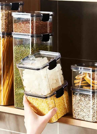 Sealed Jars Kitchen Grain Storage Organizer Large Tank Plastic Moisture-proof Storage Box Household Seasoning Jars Set