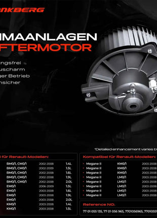 Frankberg 1x Motore Ventilatore Interno per Renault Megane II BM0/1 2002-2008 7701056965 7701055135 RT8574