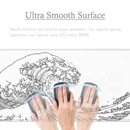 Mouse Pad Gamer Black And White Great Wave XL New Custom Computer Large Mousepad XXL MousePads Natural Rubber PC Table Mat