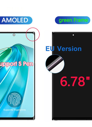 NUOVO AMOLED Per Samsung Galaxy S22 Ultra 5G Display LCD Display LCD Touch Screen Digitizer Assembly Per Samsung S22 Ultra Schermo