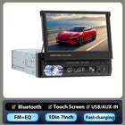 Hikity Car Radio 1DIN 7 inch HD Retractable Touch Screen MP5 Multimedia Player BT FM SD EQ USB AUX Stereo Audio Remote Control
