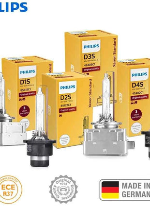 Philips D1S D2S D2R D3S D4S Xenon Standard 12V 35W Original XenStart HID Head Light Car Bulb Auto Genuine Lamp ECE Germany, 1x