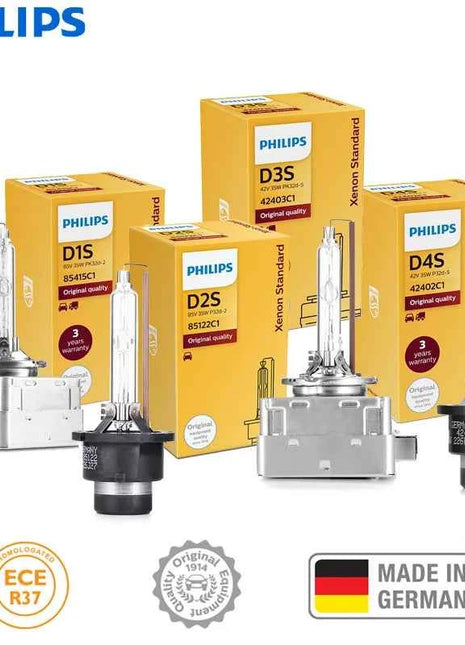 Philips D1S D2S D2R D3S D4S Xenon Standard 12V 35W Original XenStart HID Head Light Car Bulb Auto Genuine Lamp ECE Germany, 1x