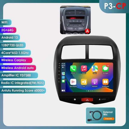 Hizpo 10.1" Car Radio Intelligent Systems For Mitsubishi ASX 1 2010 - 2018 Multimedia CarPlay Android Auto GPS No 2 din 2din DVD