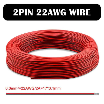 1m/5m/10m 2PIN 3PIN 5PIN 6PIN LED Wire Cable 22AWG Electric Wires Extension For WS2812B WS2811 5050 RGB RGBW LED Strip Light