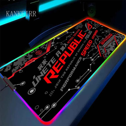 Mouse Pad Asus Rgb Gaming Mause Mat Anime Mats Gamer Rug Pc Xxl Cute Pads Large Game Keyboard Carpet Backlight Mousepad